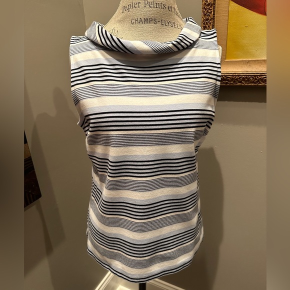 Talbots Tops - EUC Talbots Nautical Cowl-Neck Sleeveless Top